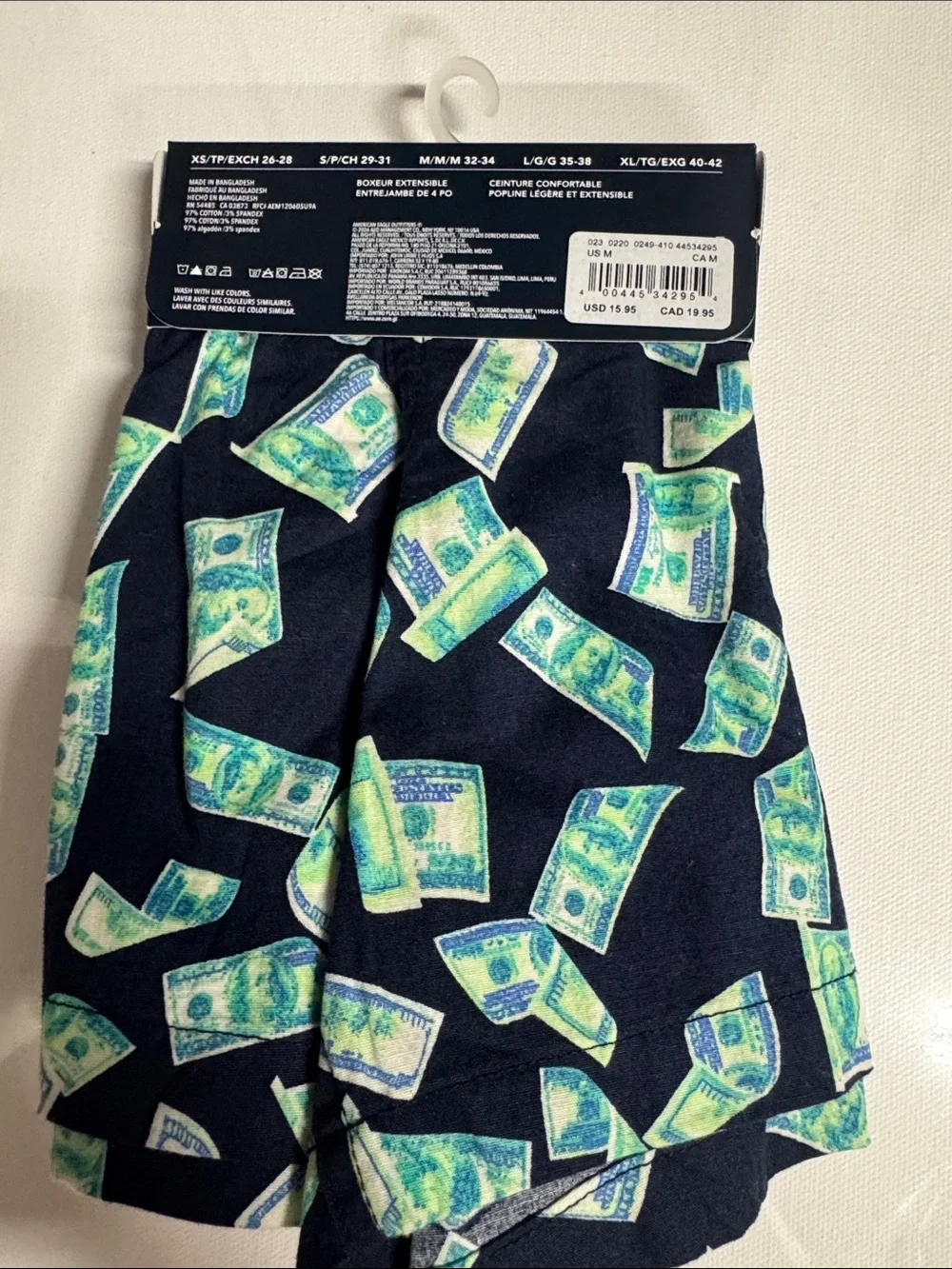 American Eagle Boxers Mens Medium Money Print
